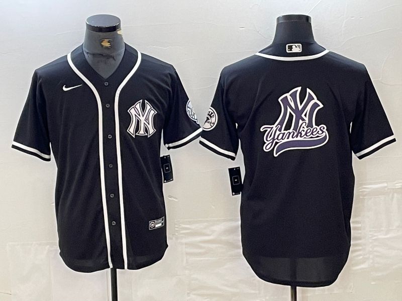 Men New York Yankees Blank Black Second generation joint name Nike 2024 MLB Jersey style 7